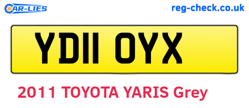 YD11OYX are the vehicle registration plates.