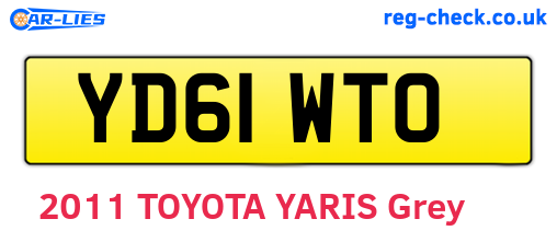 YD61WTO are the vehicle registration plates.