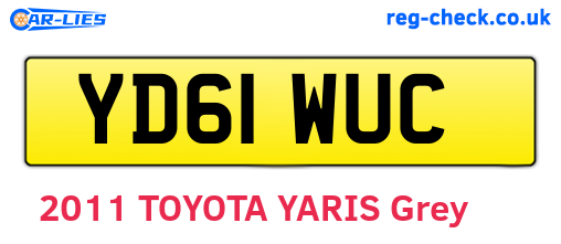 YD61WUC are the vehicle registration plates.