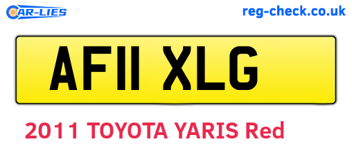 AF11XLG are the vehicle registration plates.