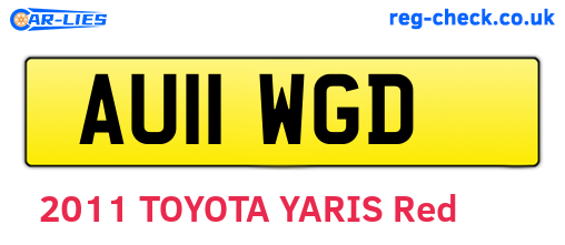 AU11WGD are the vehicle registration plates.