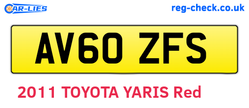 AV60ZFS are the vehicle registration plates.