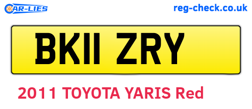 BK11ZRY are the vehicle registration plates.