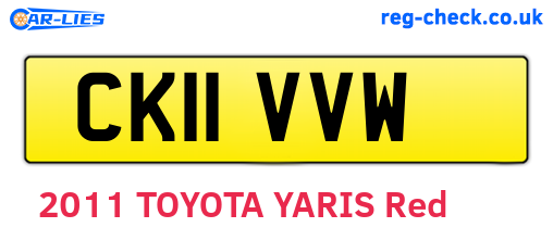 CK11VVW are the vehicle registration plates.