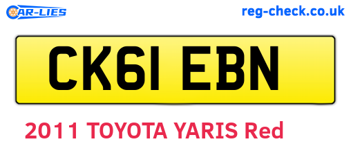 CK61EBN are the vehicle registration plates.