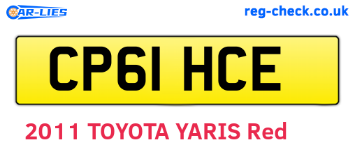 CP61HCE are the vehicle registration plates.