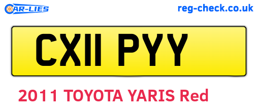 CX11PYY are the vehicle registration plates.