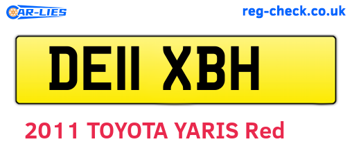 DE11XBH are the vehicle registration plates.