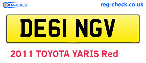 DE61NGV are the vehicle registration plates.