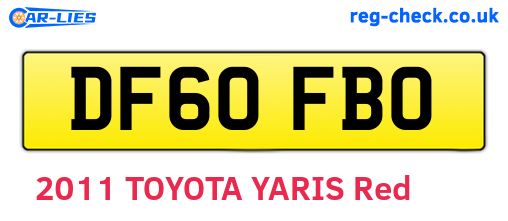 DF60FBO are the vehicle registration plates.