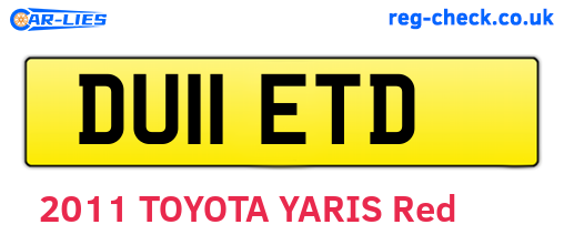 DU11ETD are the vehicle registration plates.