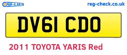 DV61CDO are the vehicle registration plates.