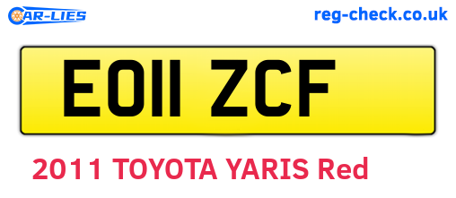EO11ZCF are the vehicle registration plates.
