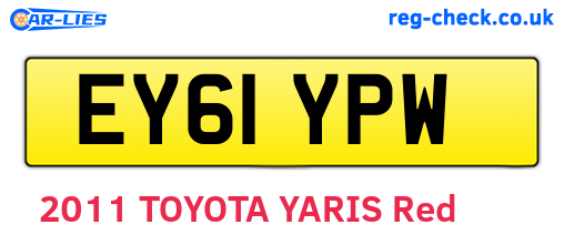 EY61YPW are the vehicle registration plates.