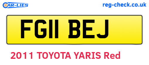 FG11BEJ are the vehicle registration plates.