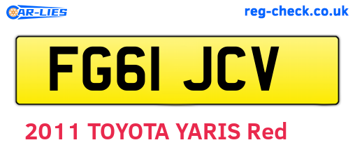 FG61JCV are the vehicle registration plates.