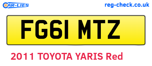 FG61MTZ are the vehicle registration plates.