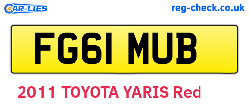 FG61MUB are the vehicle registration plates.