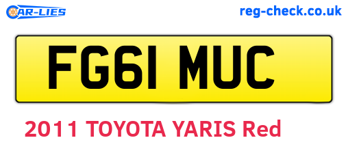 FG61MUC are the vehicle registration plates.