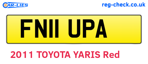 FN11UPA are the vehicle registration plates.
