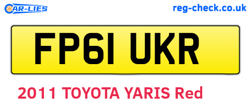 FP61UKR are the vehicle registration plates.