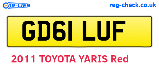 GD61LUF are the vehicle registration plates.
