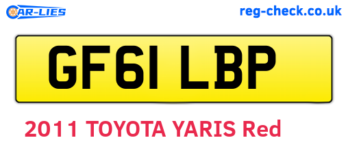 GF61LBP are the vehicle registration plates.