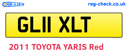 GL11XLT are the vehicle registration plates.