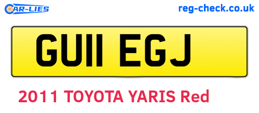 GU11EGJ are the vehicle registration plates.