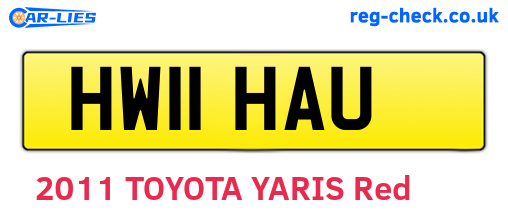 HW11HAU are the vehicle registration plates.