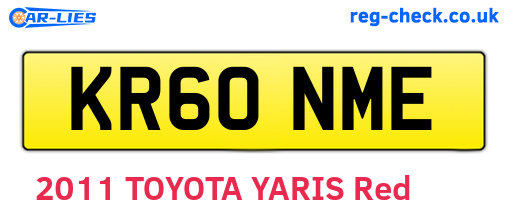 KR60NME are the vehicle registration plates.