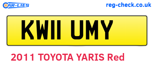 KW11UMY are the vehicle registration plates.
