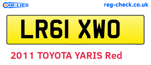 LR61XWO are the vehicle registration plates.