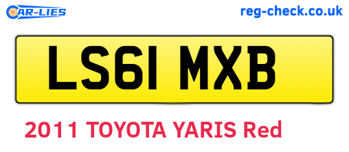 LS61MXB are the vehicle registration plates.