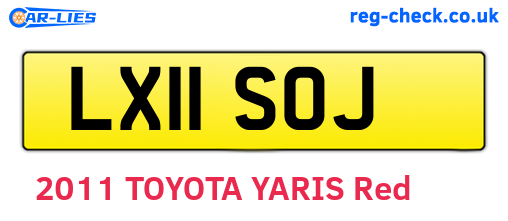 LX11SOJ are the vehicle registration plates.