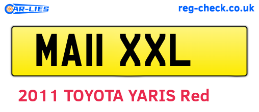 MA11XXL are the vehicle registration plates.