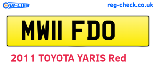 MW11FDO are the vehicle registration plates.