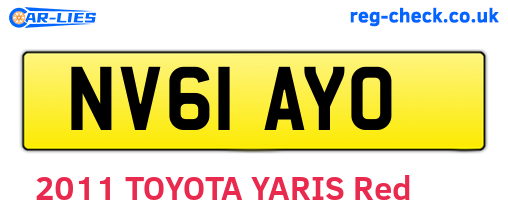 NV61AYO are the vehicle registration plates.