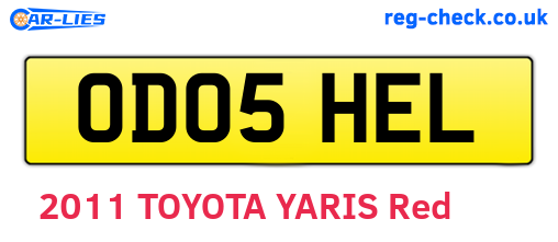 OD05HEL are the vehicle registration plates.