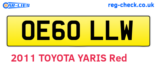 OE60LLW are the vehicle registration plates.