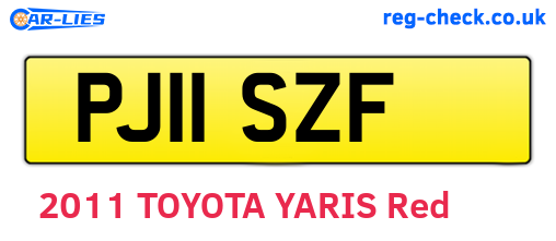 PJ11SZF are the vehicle registration plates.
