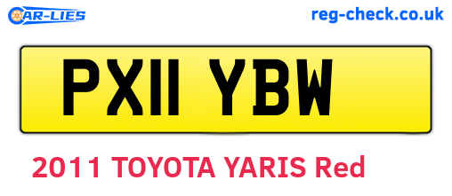 PX11YBW are the vehicle registration plates.