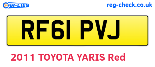 RF61PVJ are the vehicle registration plates.