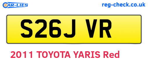 S26JVR are the vehicle registration plates.
