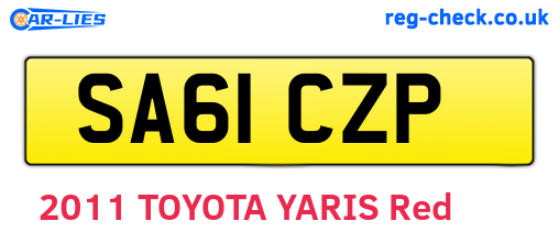 SA61CZP are the vehicle registration plates.