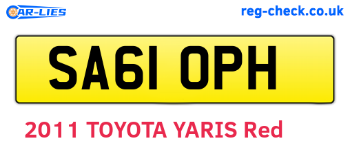 SA61OPH are the vehicle registration plates.
