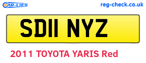 SD11NYZ are the vehicle registration plates.