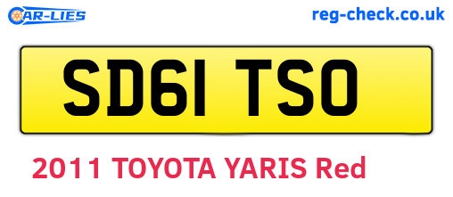 SD61TSO are the vehicle registration plates.
