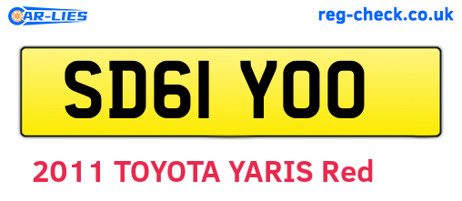 SD61YOO are the vehicle registration plates.