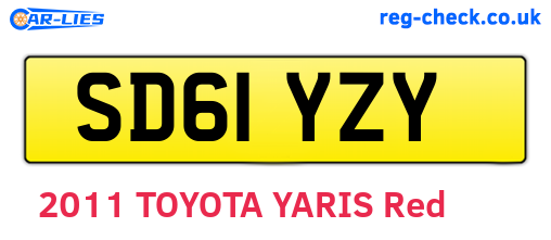 SD61YZY are the vehicle registration plates.
